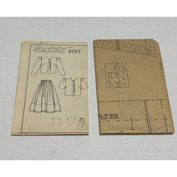 Simplicity 9753 Womens 2 Piece Dress Skirt Top Sewing Pattern U5 Size 16 18 20 - Picture 5 of 6
